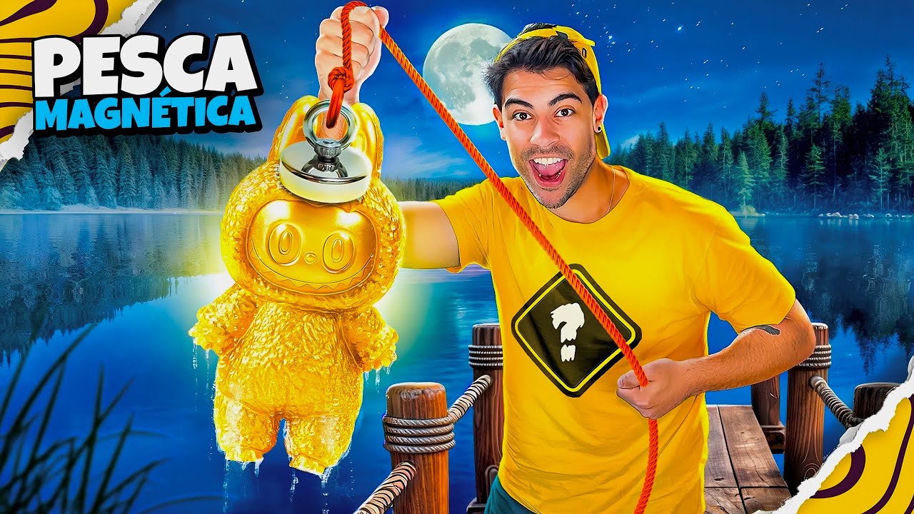 PESQUEI O LABUBU RARO NA PESCA MAGNÉTICA!!!