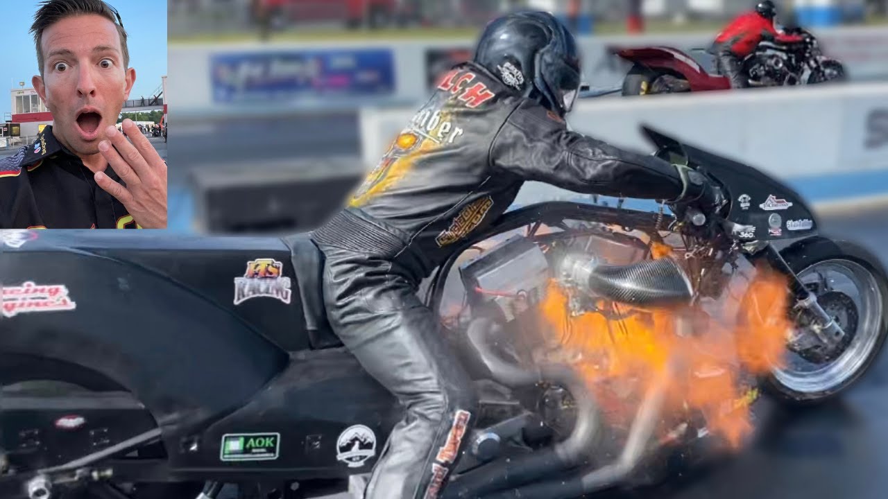 Top Fuel Harley EXPLODES!