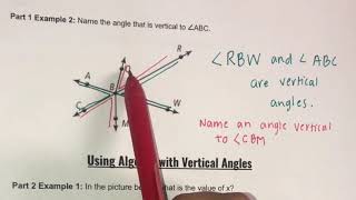 Vertical Angles Notes