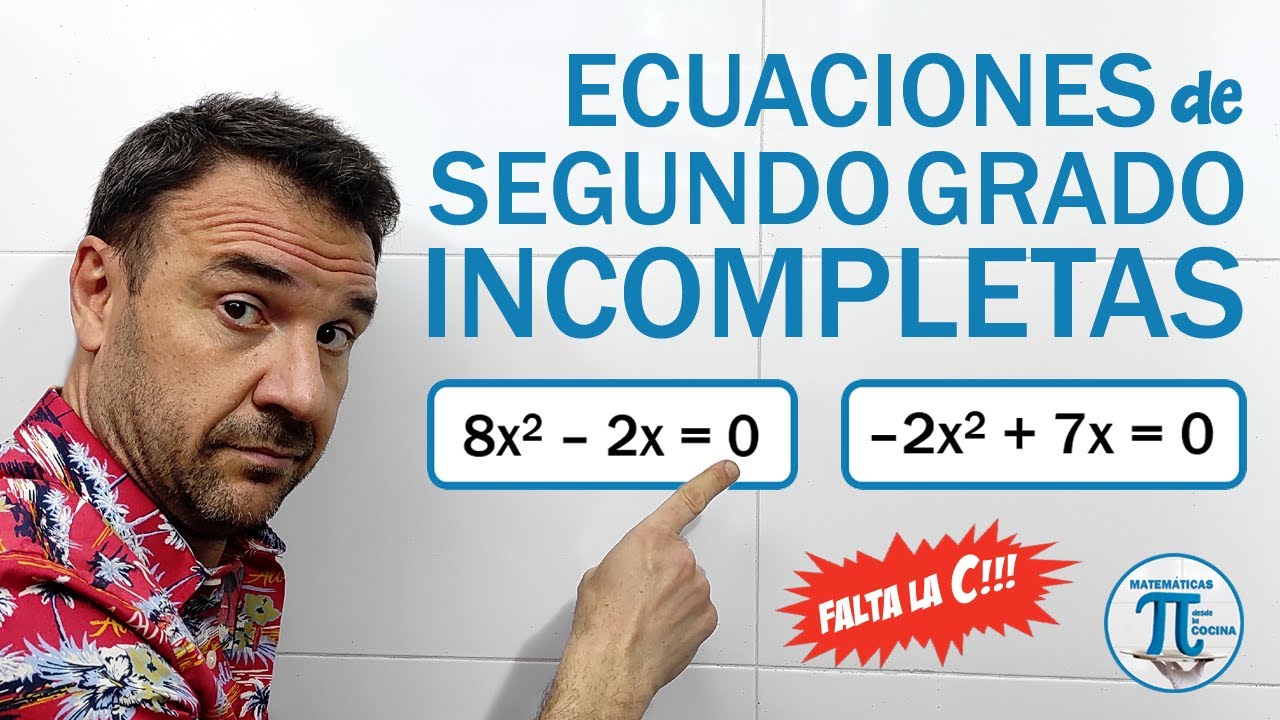 ECUACIONES de SEGUNDO GRADO INCOMPLETAS 🥝 *cuando falta el término independiente* (la c!!!) ©