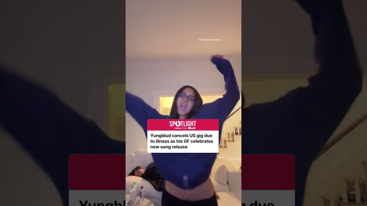 Yungblud's girlfriend Jesse Jo Stark hilariously dances around him as he lies sick on the sofa