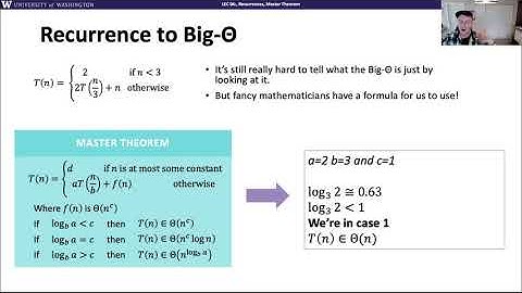 CSE 373 20au, Lesson 6 Video 3: Master Theorem