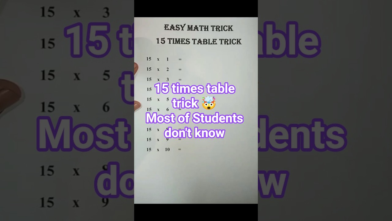 15 Times Table Trick🤯 