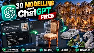 3D Modelling Using ChatGPT for FREE! 🤯 Create Blender Models with AI