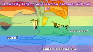 A short and sweet video of Rainbow Dash and Lightning Dust being ex girlfriends... because why not?