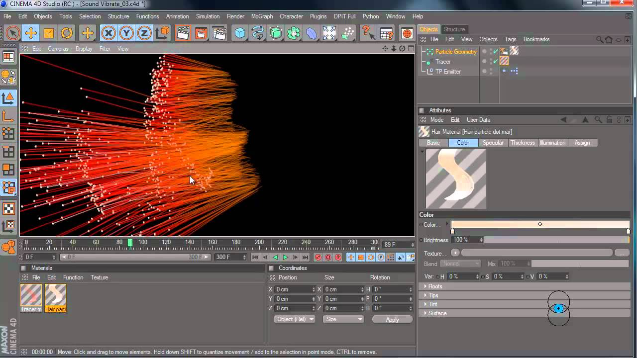 thinking particles x particles c4d