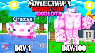 I Survived 100 Days as an AXOLOTL in HARDCORE Minecraft...