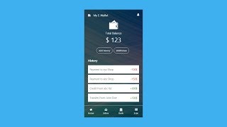 How To Make Mobile Wallet UI Using HTML CSS | E-Wallet App UI Design