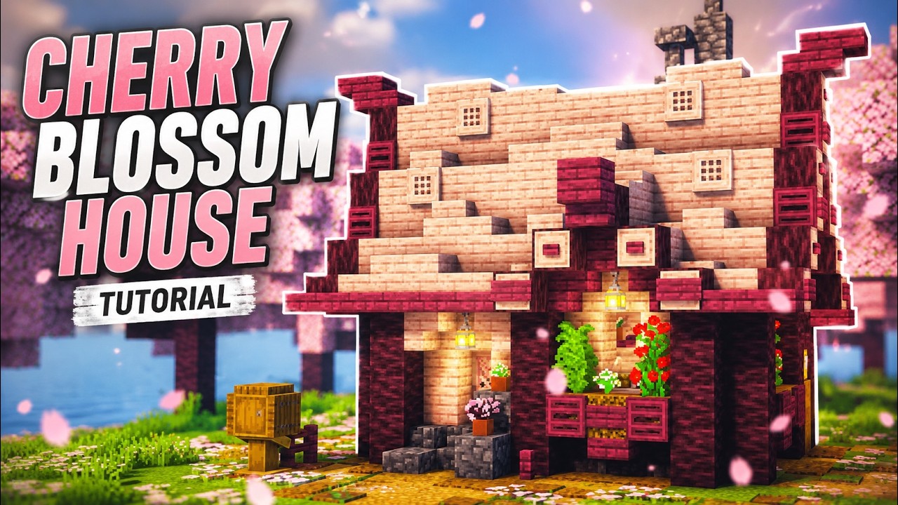 Minecraft Cherry Blossom House Tutorial | Survival Build - YouTube