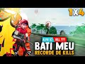 BATI MEU RECORDE DE KILLS SOLO VS SQUAD NO MESTRE 65 KILLS! FREE FIRE