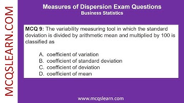 Measure of Dispersion MCQs Questions Answers | Class 9–12 | Dispersion Notes PDF | Ch 6 MCQ | App