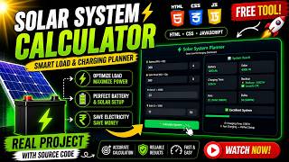 Solar Calculator Web App 🌞⚡  HTML CSS JavaScript Project Beginner to Pro screenshot 3