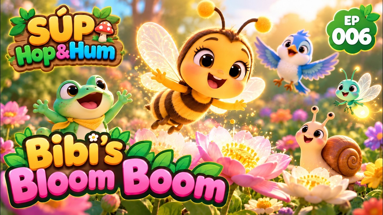 Spring Flower & Bumblebee Song 🐝 Bibi’s Bloom Boom! | SÚP Hop & Hum