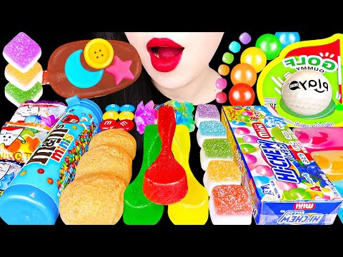 ASMR RAINBOW DESSERTS ICE CREAM, <strong>EDIBLE</strong> SPOONS 다양한 무지개 디저트 아이스크림 먹는 숟가락 해외 간식 먹방 GUMMY JELLY MUKBANG