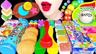 ASMR RAINBOW DESSERTS ICE CREAM, EDIBLE SPOONS 다양한 무지개 디저트 아이스크림 먹는 숟가락 해외 간식 먹방 GUMMY JELLY MUKBANG