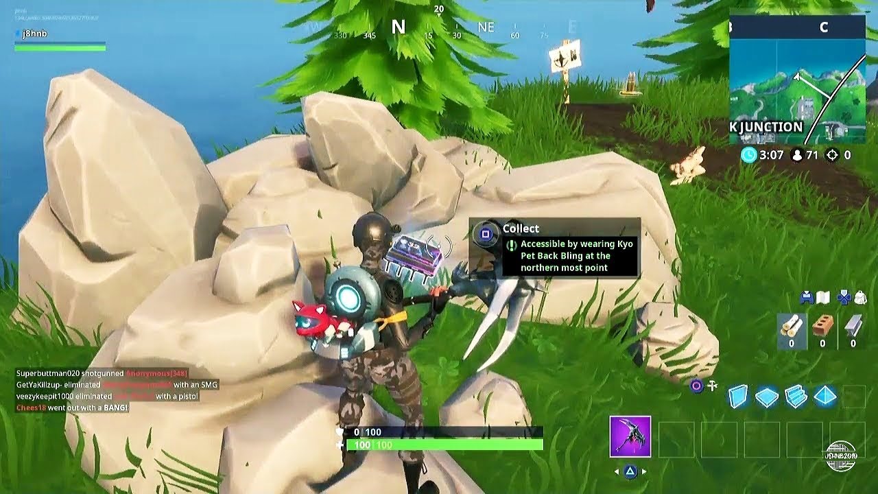 Fortnite - Fortbyte #32 - Accessible By Wearing Kyo Pet Back Bling At The Northern Most Point