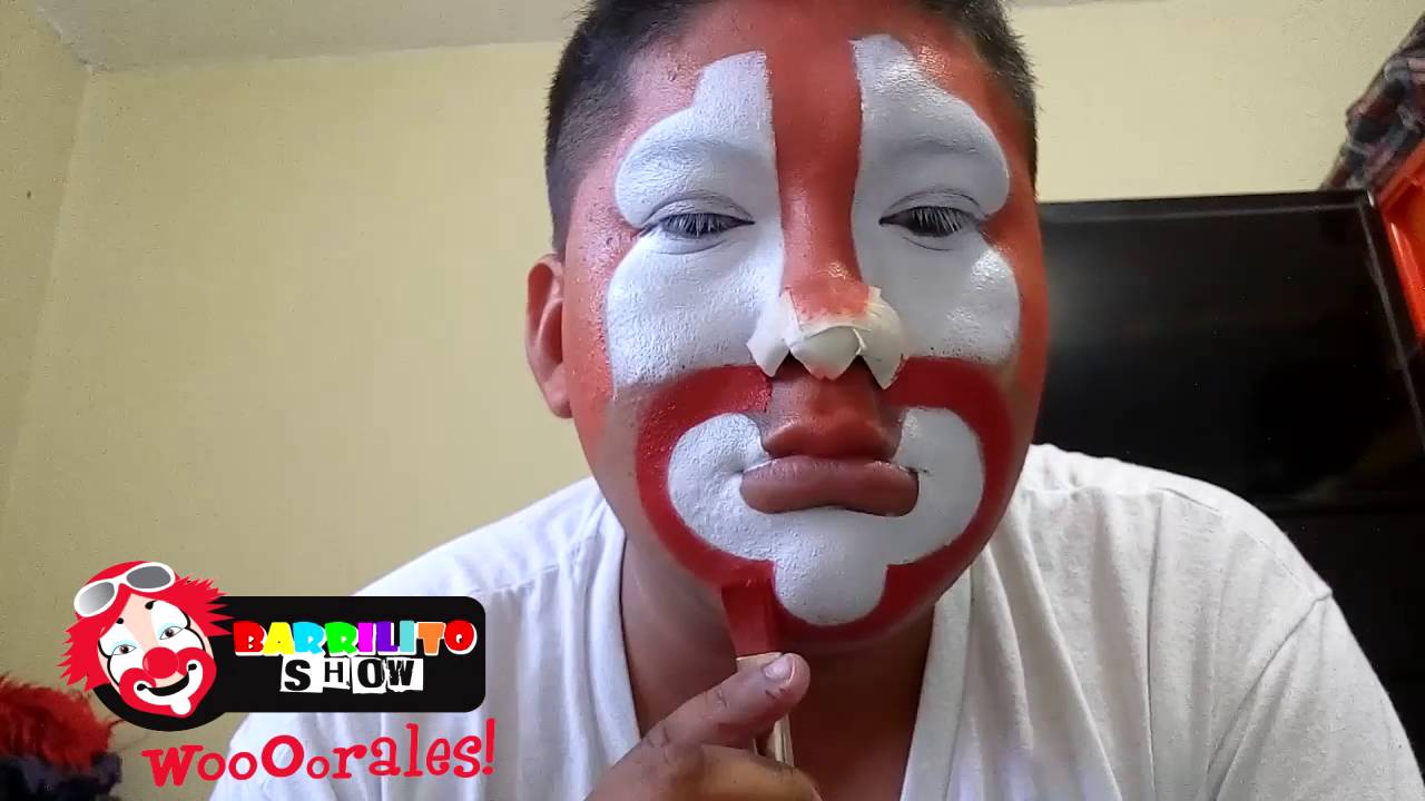 Maquillaje de Payaso AUGUSTO AMERICANO Barrilito Show (Make up)