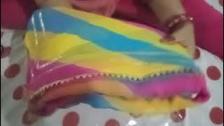 💕Meesho saree unboxing satrangi saree @465rs #Shorts#Meesho#video#viralShorts#viralsaree