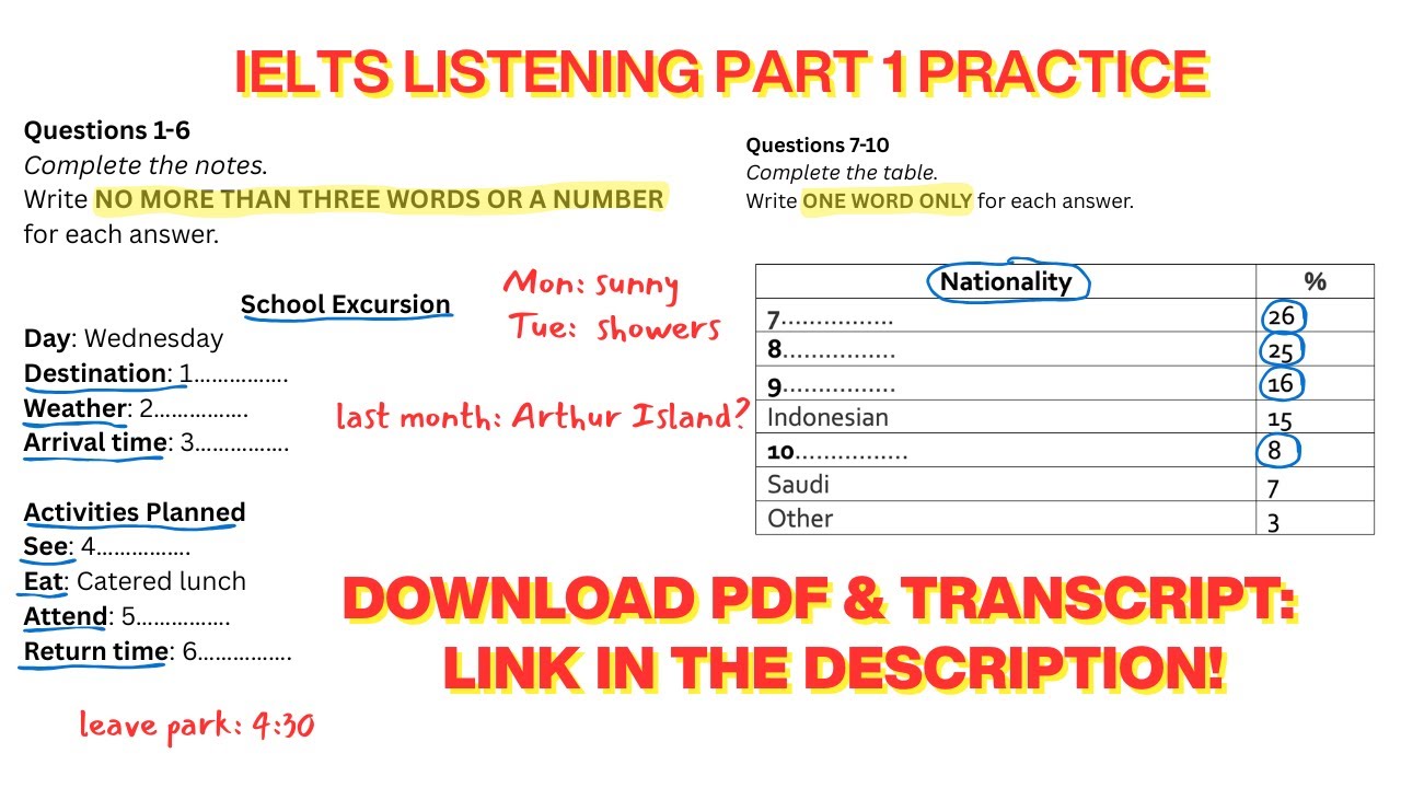 IELTS Listening Practice Test with Answers [01] - YouTube