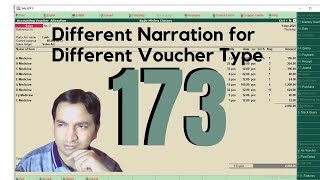 Tally Chapter 173 TDL for Different Narration for Different Voucher Type | TALLY TDL code in Hindi