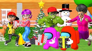 Scary Teacher 3D Among Us Troll Presents Christmas of Nick and Tani - Funny Animation
