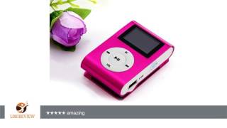 MP3 Player,Lisingtool Mini USB Clip LCD Screen Support 32GB Micro SD TF Card MP3 Player-Hot Pink |