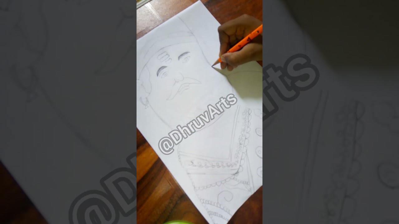 Chhaava Movie Drawing 🔥🚩, Chatrapati Sambhaji Maharaj Drawing Outline, Vicky Kaushal Chava Drawing