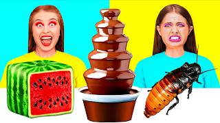 Chocolate Fountain Fondue Challenge | Funny Kitchen Hacks by BaRaFun Challenge