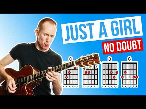 Just A Girl ★ No Doubt ★ Acoustic Guitar Lesson [with PDF]
