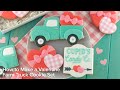 Vintage farm truck cookies for valentines day  cookie decorating with royal icing