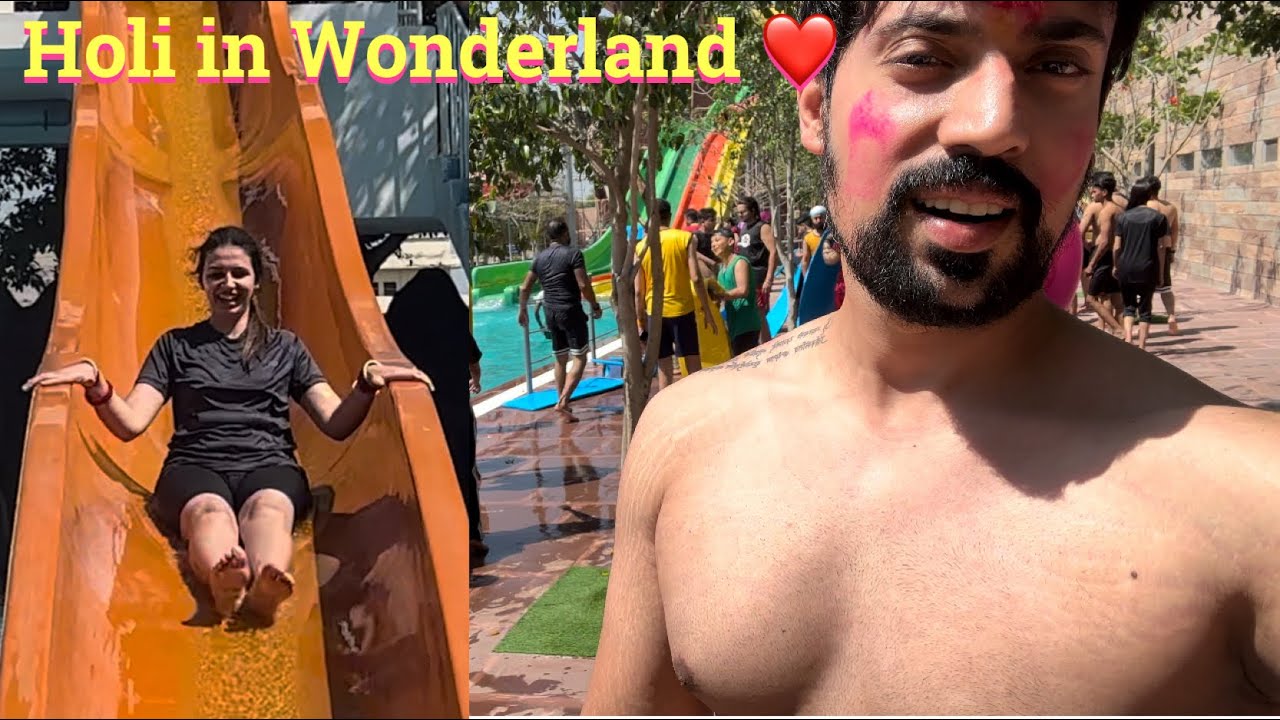 Holi in Wonderland Jalandhar | Water Park | Amusement Park | Karan Palak | Couple Vlog