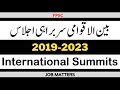 International Summits 2019-2023 | FPSC Current Affairs MCQs National and International Developments