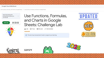 Use Functions, Formulas, and Charts in Google Sheets: Challenge Lab #GSP379 #GCAF #arcade #gcp 🚀