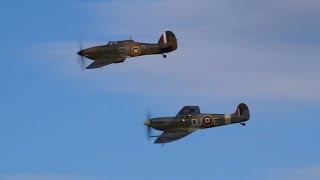 Hurricane Mk.1 and Spitfire Mk.Vc at Old Warden 6th September 2020