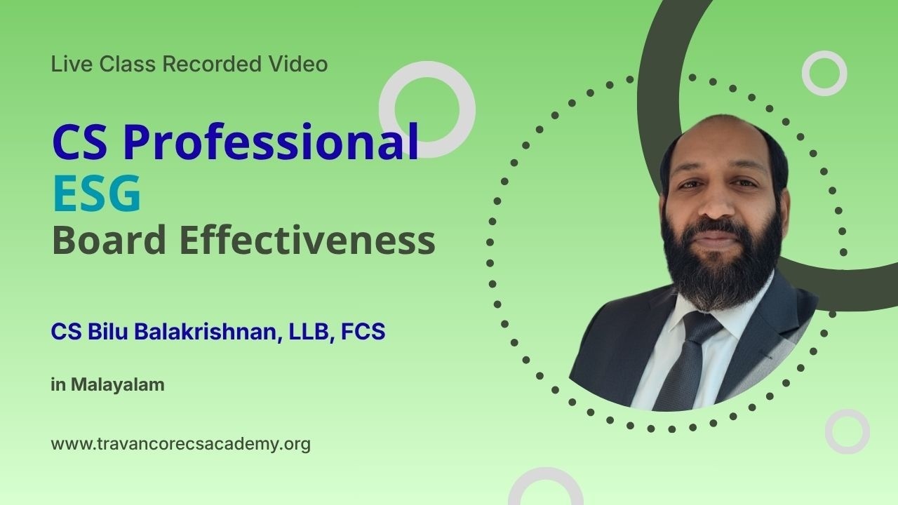 CS Professional — CS Professional – ESG – Board Effectiveness recorded class cover