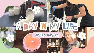 A day in a life of small business owner(candle making,labeling,packaging and shipping)
