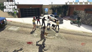 GTA 5  Franklin’s Hood Friends Go To His New House  Five Star Cop Battle