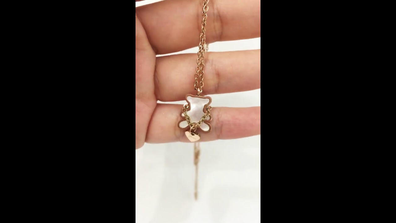 Love Gift Sheel Teddy Bear Necklace