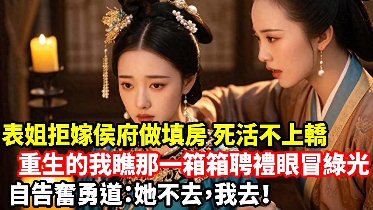 表姐拒嫁侯府做填房，死活不上轎，重生的我瞧那一箱箱聘禮眼冒綠光，自告奮勇道：她不去，我去！