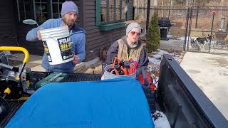 The Half Assed Homestead Goes Ice Fishing How Not To Fell A Tree