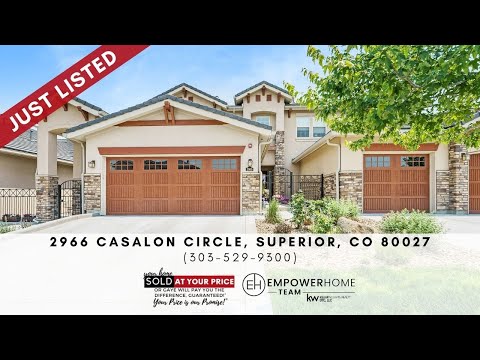2966 Casalon Circle, Superior, CO home video tour