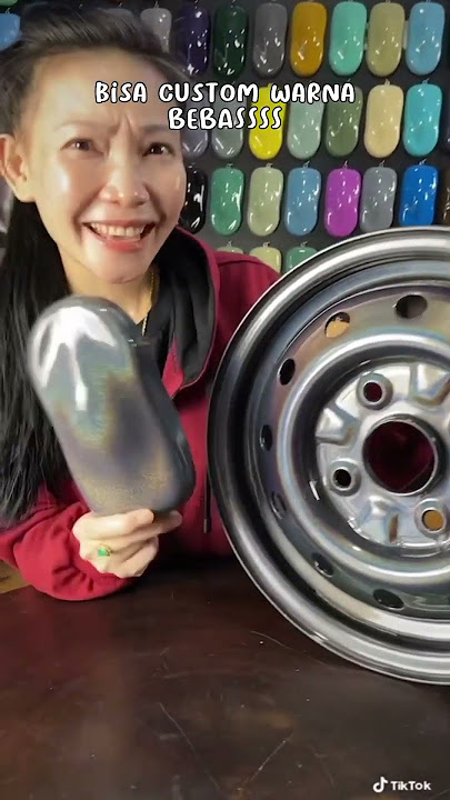 cat velg warna abu-abu silver efek rainbow