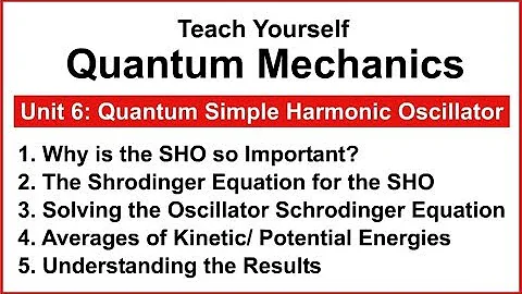 Teach Yourself Quantum Mechanics - Unit 6: Quantum Simple Harmonic Oscillator