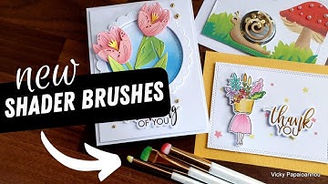 Waffle Flower new shader brushes | fun with ink blending - 3 cards