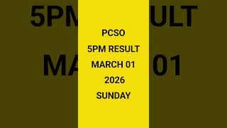 Pcso Lotto Result Today 5pm draw March 1, 2026 Sunday Swertres lotto result 2nd draw