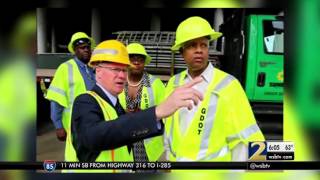 Congressman Hank Johnson visits I-85 bridge site