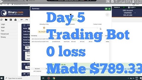 Trading bot no loss 100% profit daily made $789.33 Day 5 (binary.com/deriv.com)