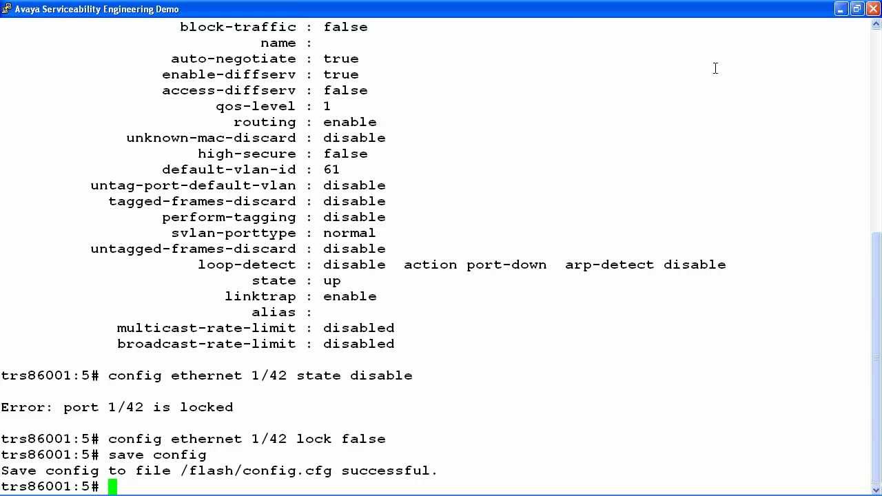 How to Configure Port Lock on the Avaya ERS8800