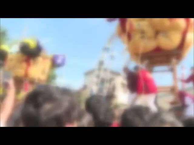 The final day of the Niihama Taiko Festival: Nakasuka Taiko floats