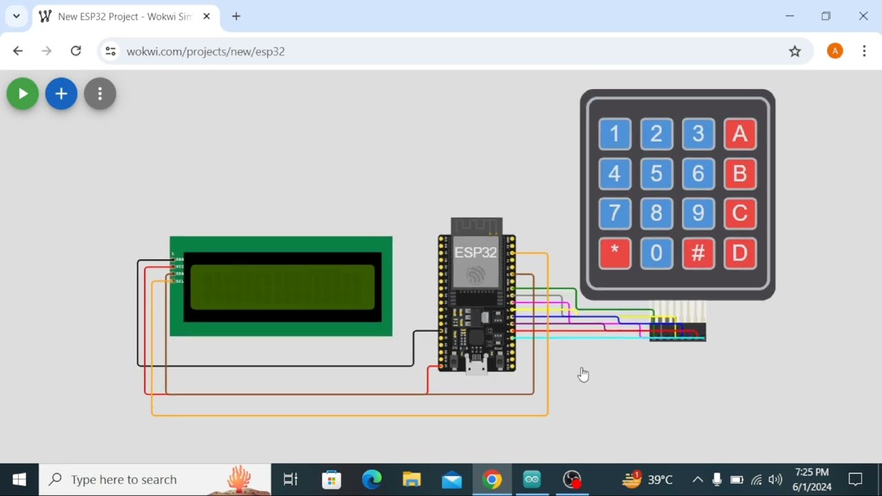 Esp32+Keypad 4x4 +Lcd i2c | Wokwi Simulator | Esp32 | Arduino | Arduino Titan
